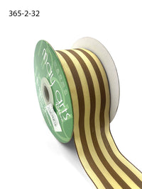 2 Inch Striped Ribbon with Woven Edge – 365-2-32 ANTIQUE GOLD/IVORY