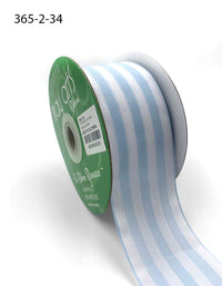 2 Inch Striped Ribbon with Woven Edge – 365-2-34 LIGHT BLUE/WHITE