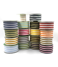 2 Inch Striped Ribbon with Woven Edge – 365-2-28 ORANGE/WHITE