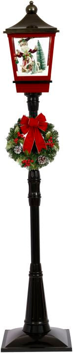 Snowing Lamp Post with Elf and Rockinghorse - 72 Inches