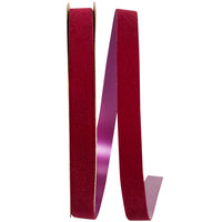 Burgundy Velvet Outdoor Ribbon 5/8 Inch Polypropylene 25Yds