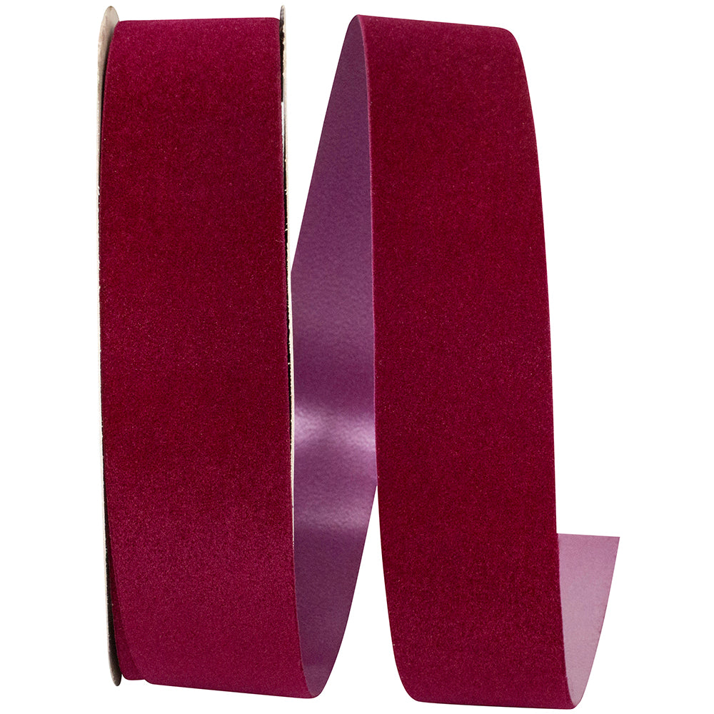 Burgundy Velvet Outdoor Polypro Ribbon 1-3/8 Inch 25 Yards