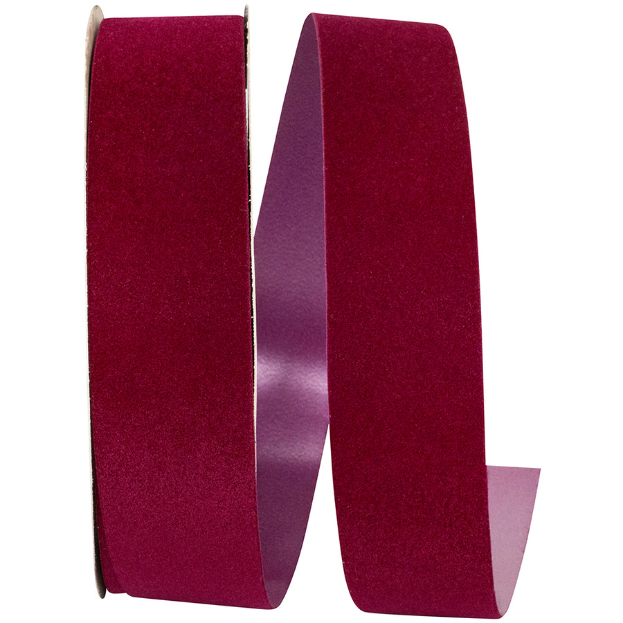 Burgundy Velvet Outdoor Polypro Ribbon 1-3/8 Inch 25Yds