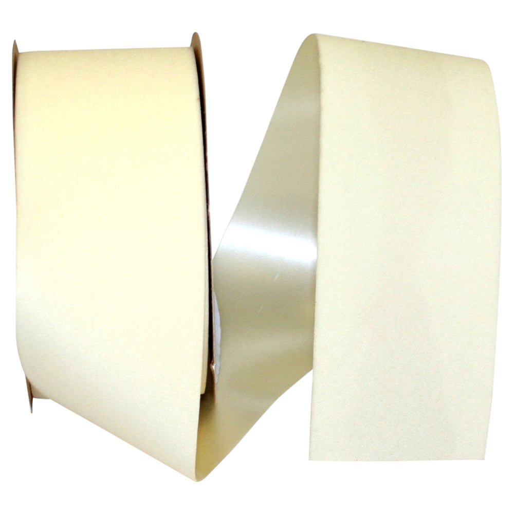 Ivory Velvet Outdoor Ribbon 2-1/2 Inch Polypropylene