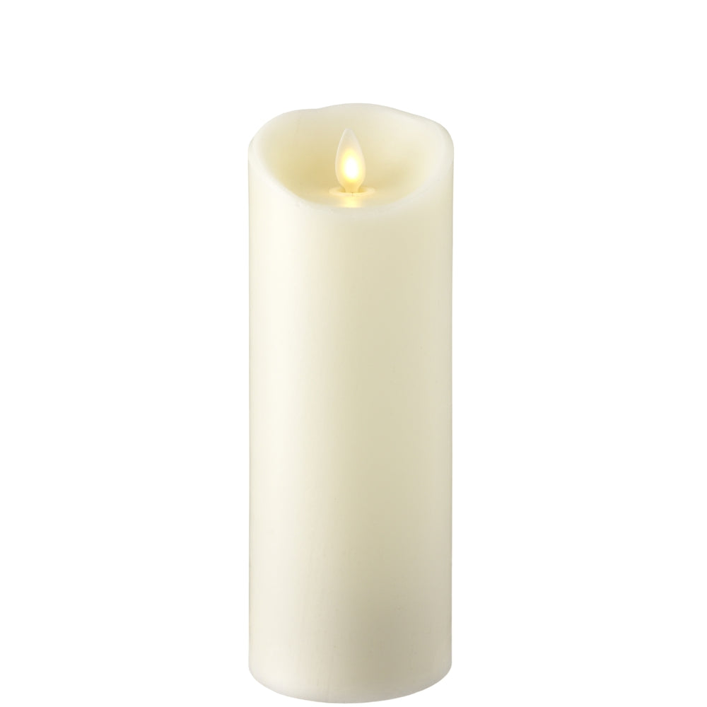 *SB** 3" x 8" Push Flame Ivory Pillar Candle