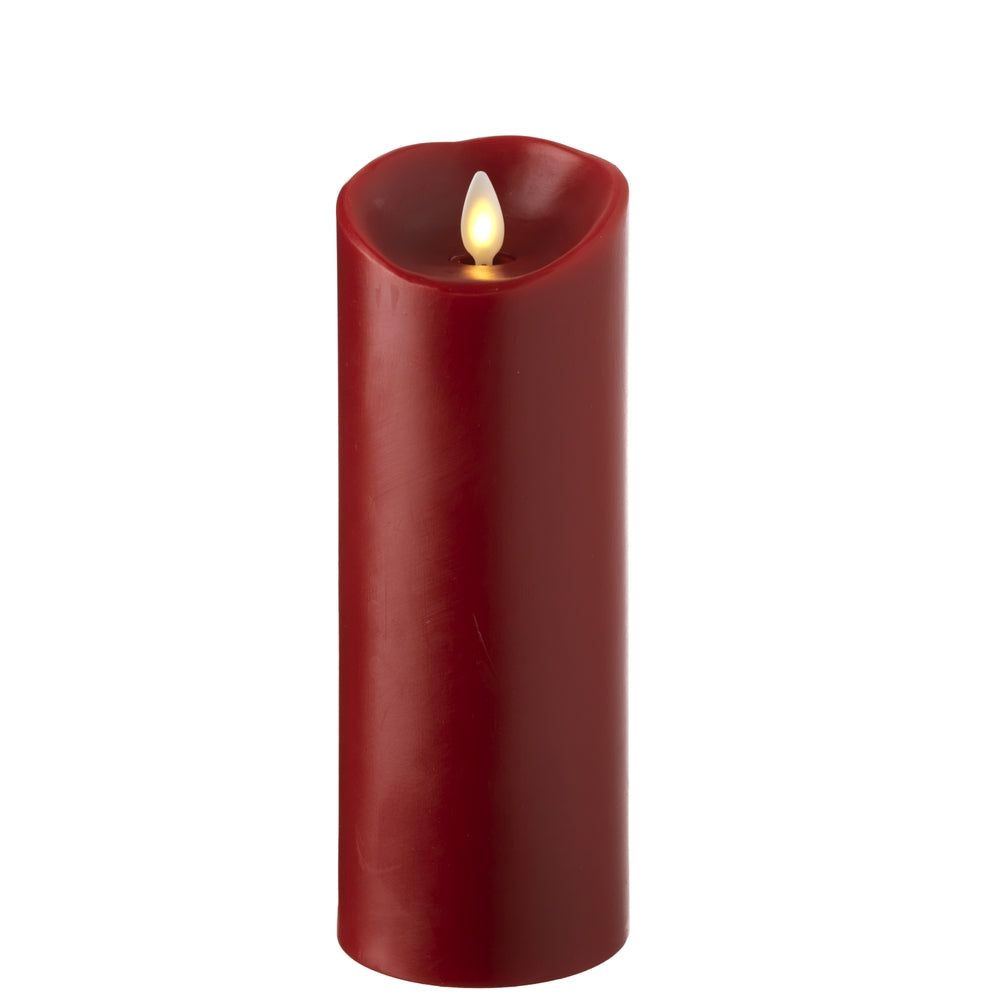 *SB** 3" x 8" Push Flame Red Pillar Candle