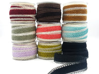 1.5 Inch Crochet with Velvet Center Ribbon