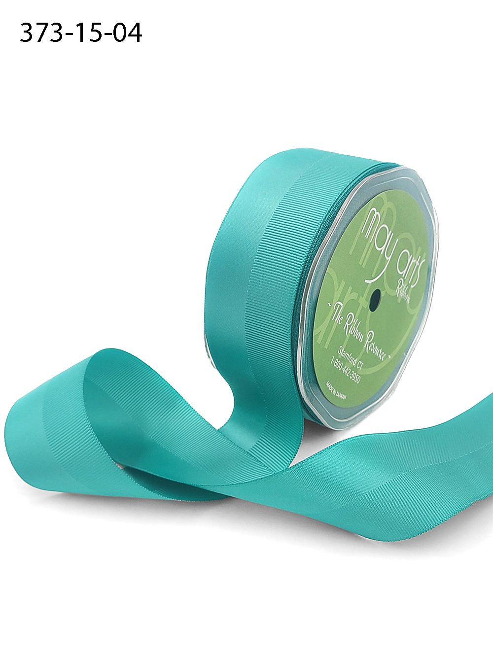 1.5 Inch Satin Grosgrain Mix Ribbon with Woven Edge – 373-15-04 TEAL