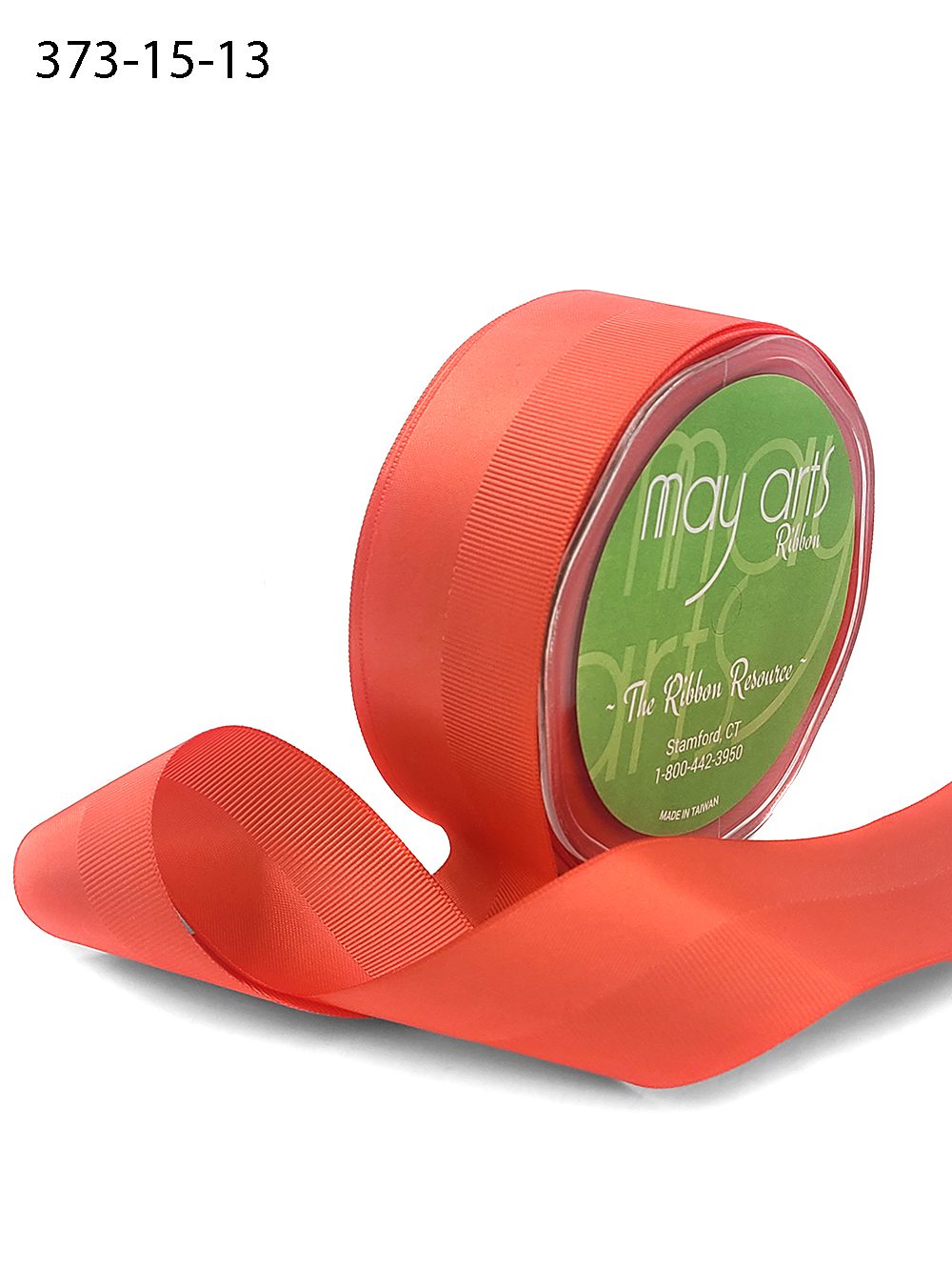 1.5 Inch Satin Grosgrain Mix Ribbon with Woven Edge – 373-15-13 CORAL