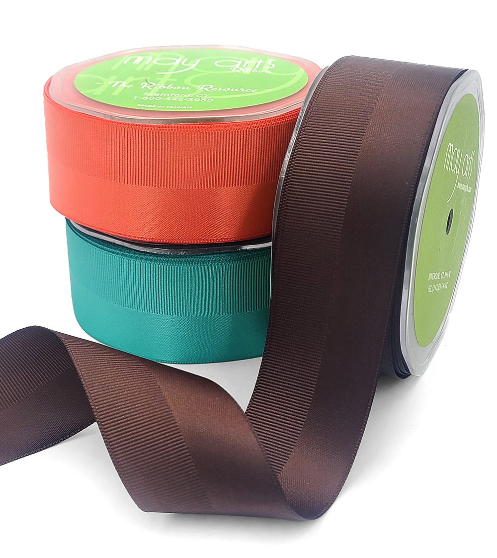 1.5 Inch Satin Grosgrain Mix Ribbon with Woven Edge