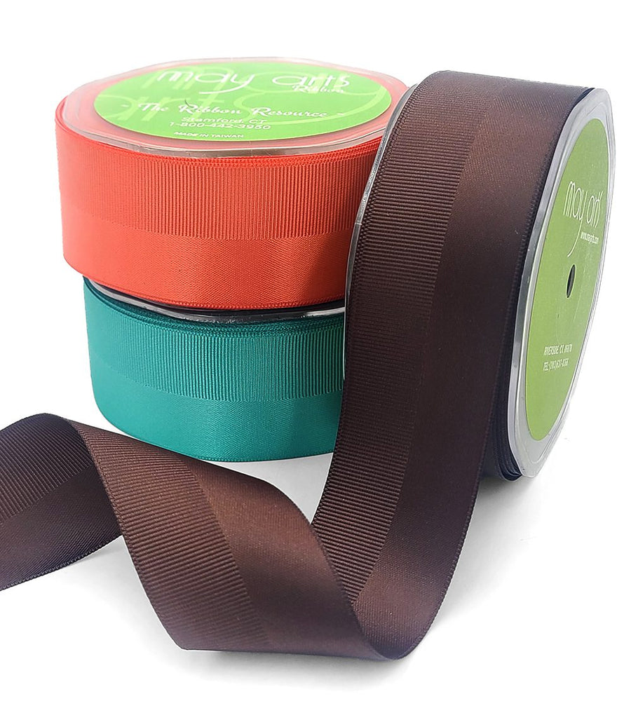 1.5 Inch Satin Grosgrain Mix Ribbon with Woven Edge