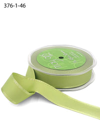 1 Inch Grosgrain Ribbon with Woven Satin Edge – 376-1-46 CELERY