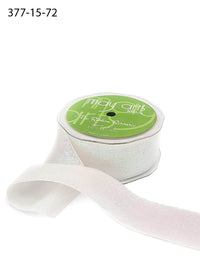 1.5 Inch Woven Metallic Velvet Ribbon with Woven Edge – 377-15-72 Iridescent White