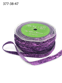 3/8 Inch Woven Metallic Velvet Ribbon with Woven Edge – 377-38-47 PURPLE