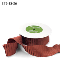 1.5 Inch Satin Pleats Ribbon with Woven Edge – 379-15-36 RUST