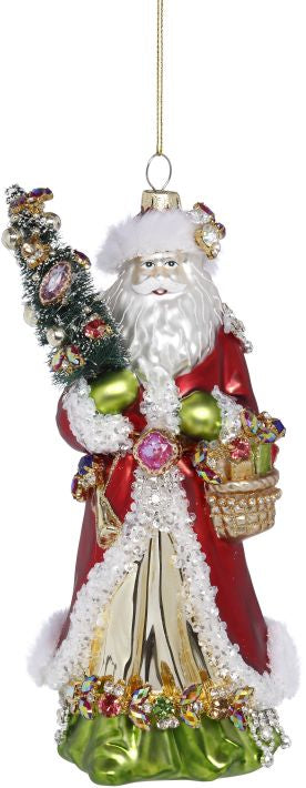 Gift Giving Santa Ornament - 8 Inches