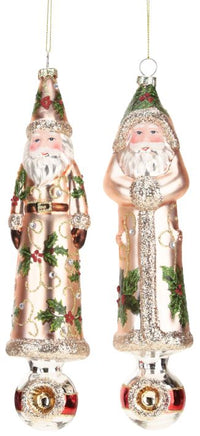 Bavarian Slim Santa Ornament, Assortment of 2 - 9 Inches