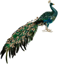Elegant Fanned Tail Peacock - 11 Inches