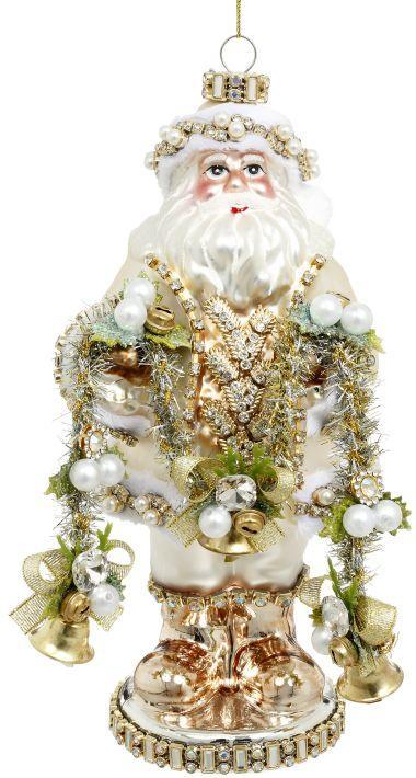 Jeweled Santa Ornament - 9 Inches