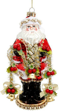 Jeweled Santa Ornament - 9 Inches