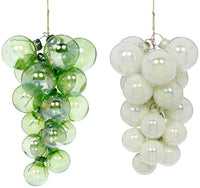 Pearl Grape Cluster Ornament, Assortment of 2 - 9 Inches