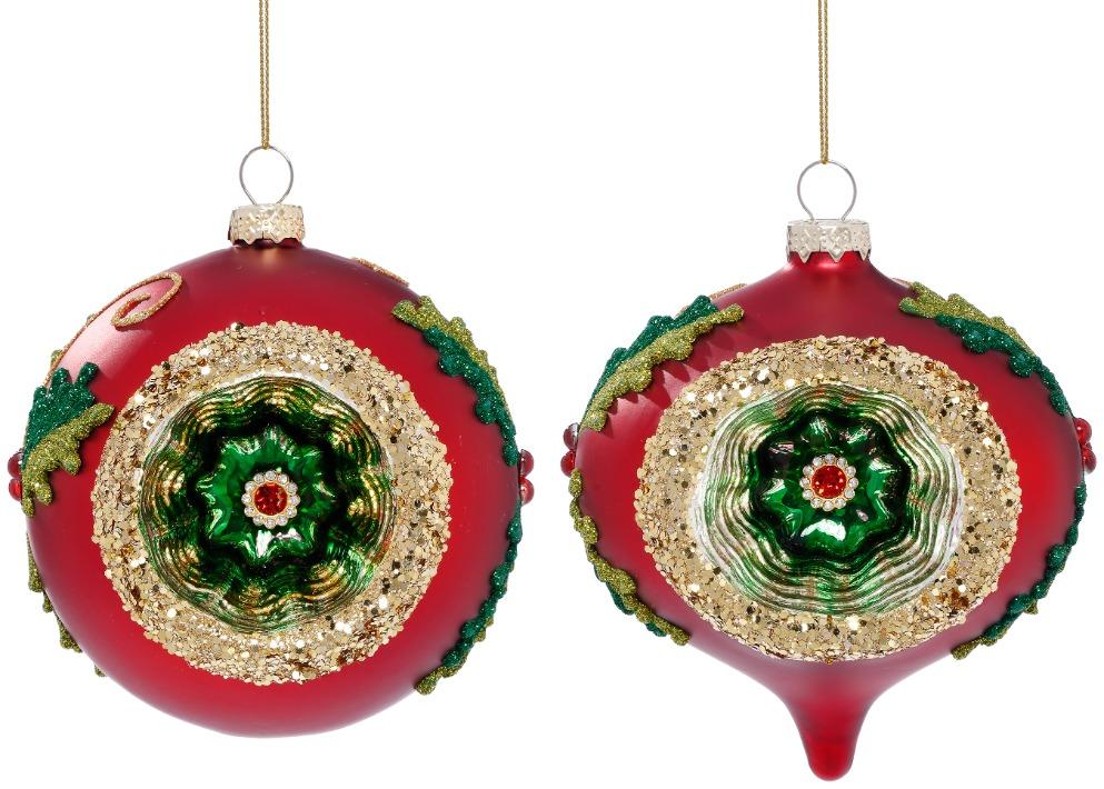 Christmas Reflector Ornament, Box of 6 - 4 Inches