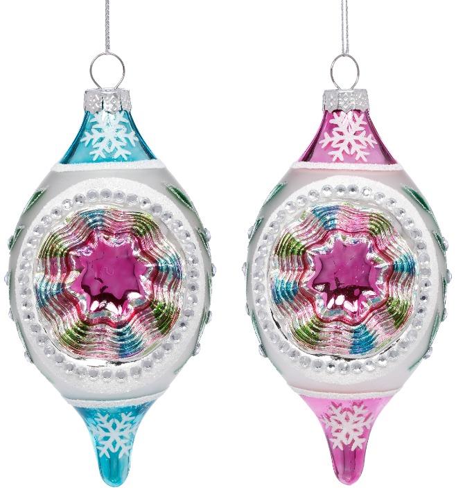 Vintage Reflector Ornament, Box of 6 - 6.5 Inches