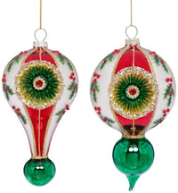 Holly Reflector Drop Ornament, Box of 6 - 7 Inches