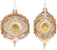 Scrolled Reflector Ornament, Box of 6 - 4 Inches