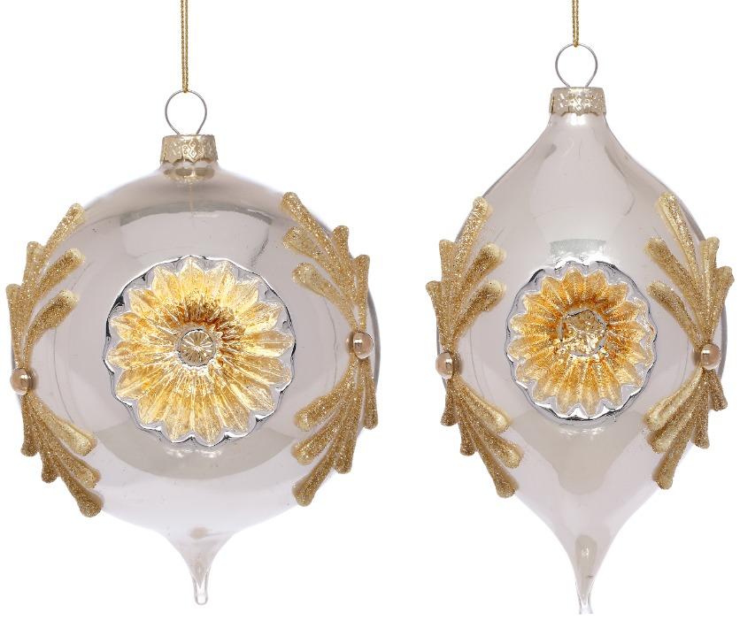 Scrolled Reflector Ornament, Box of 6 - 4 Inches