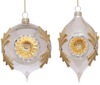 Scrolled Reflector Ornament, Box of 6 - 4 Inches