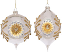 Scrolled Reflector Ornament, Box of 4 - 4 Inches