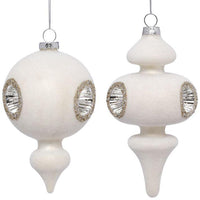 Silver Sparkle Finial Ornament, Box of 6 - 6.5 Inches