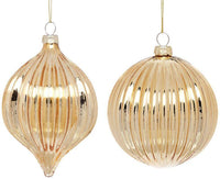 Ribbed Gold Ornament, Box of 6 - 4 Inches