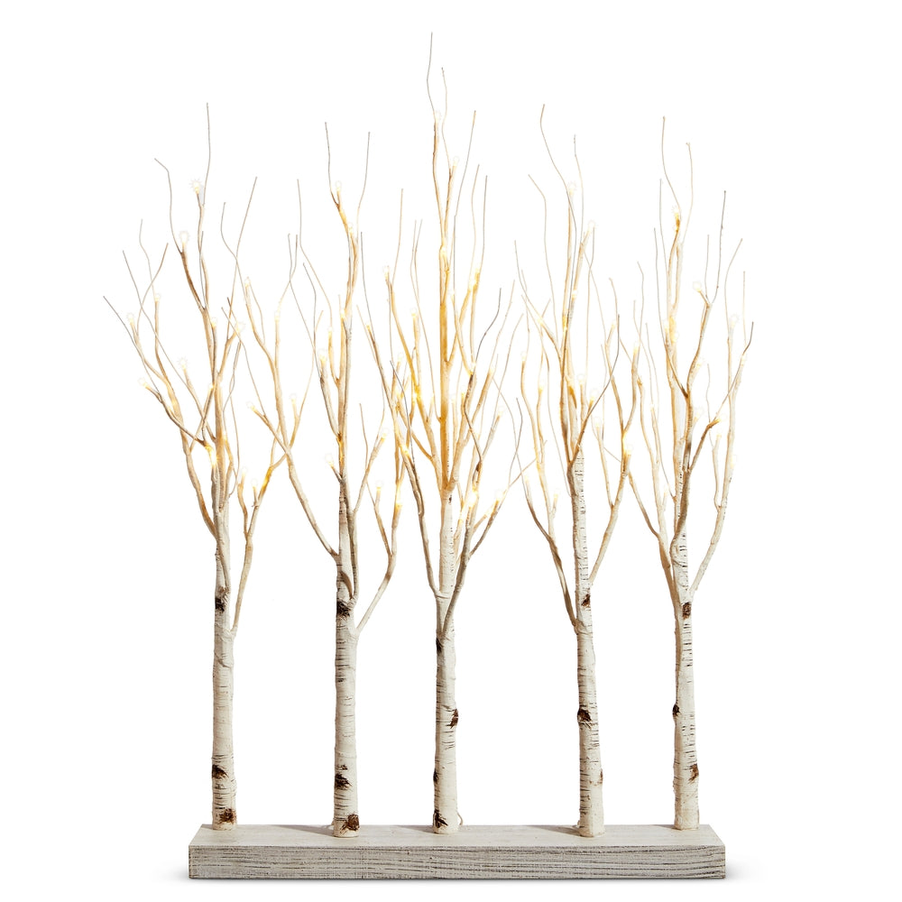 White 30" Lighted Birch Grove