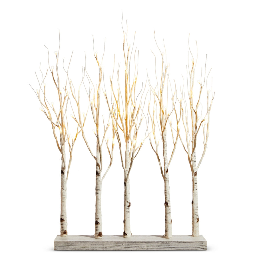 White 30" Lighted Birch Grove