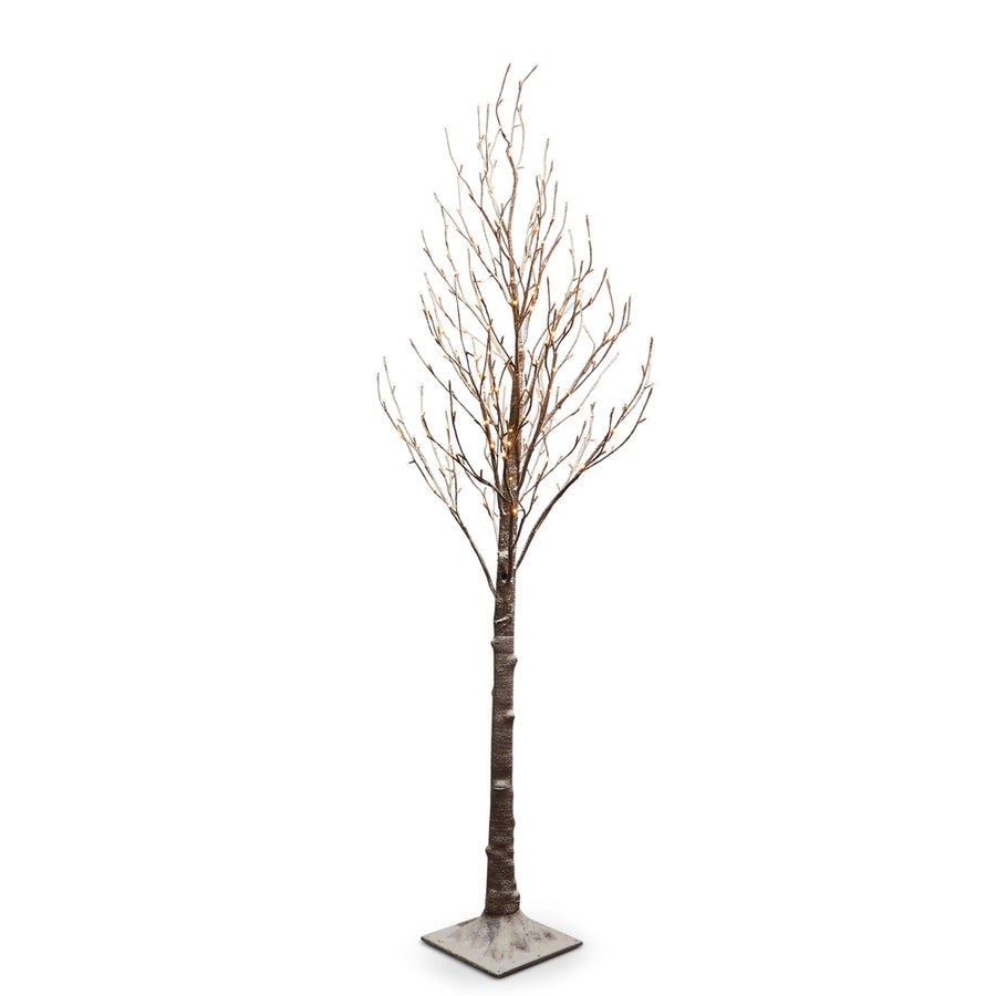 7' Lighted Snowy Tree