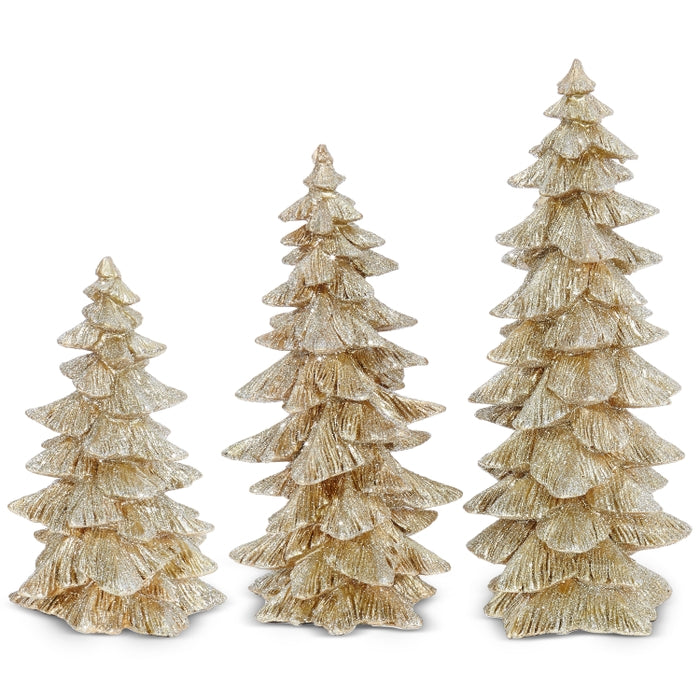 9.5" Gold Glitter Trees