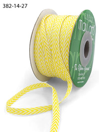 1/4 Inch Twill Chevron Stripe Ribbon with Woven Edge – 382-14-27 Yellow