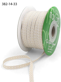 1/4 Inch Twill Chevron Stripe Ribbon with Woven Edge – 382-14-33 Light Brown