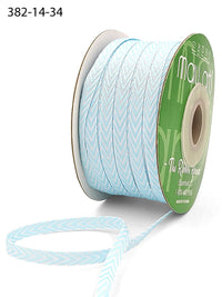 1/4 Inch Twill Chevron Stripe Ribbon with Woven Edge – 382-14-34 Light Blue