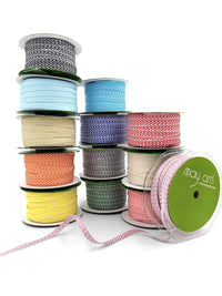 1/4 Inch Twill Chevron Stripe Ribbon with Woven Edge
