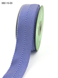 1.5 Inch Twill Chevron Stripe Ribbon with Woven Edge – 382-15-03 Navy