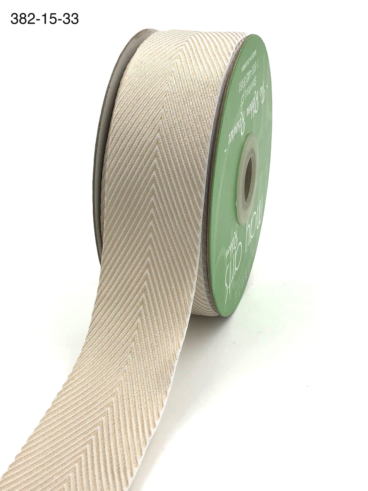 1.5 Inch Twill Chevron Stripe Ribbon with Woven Edge – 382-15-33 light brown