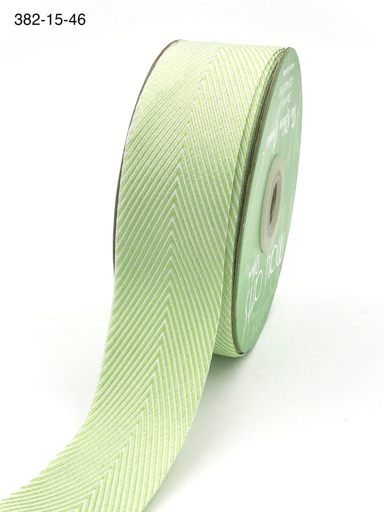 1.5 Inch Twill Chevron Stripe Ribbon with Woven Edge – 382-15-46 Celery