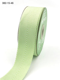 1.5 Inch Twill Chevron Stripe Ribbon with Woven Edge – 382-15-46 Celery