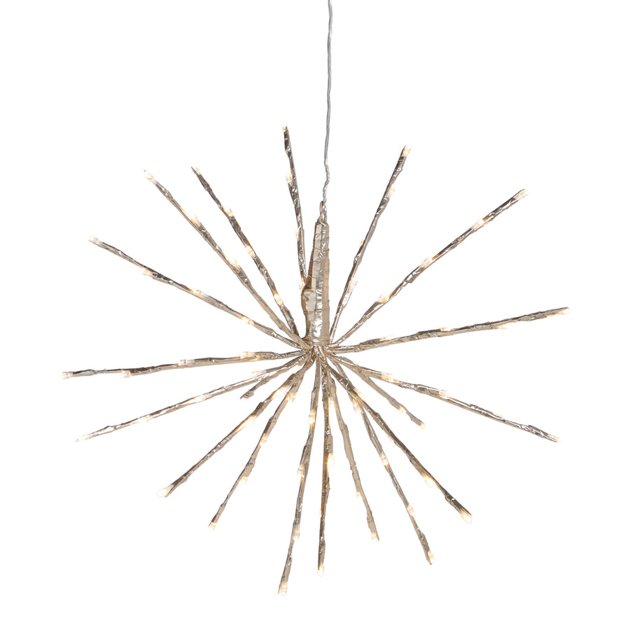 18" Champagne Starburst with 80 Warm White Lights and Remote