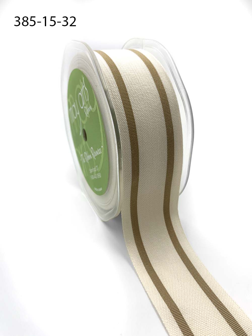 1.5 Inch Cotton Blend Woven Double Stripe Ribbon with Woven Edge – 385-15-32 Antique Gold