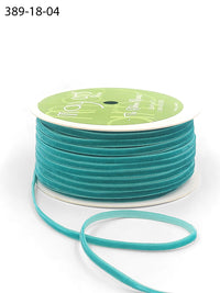 1/8 inch Velvet String Cord Ribbon with Woven Edge – 389-18-04 TEAL