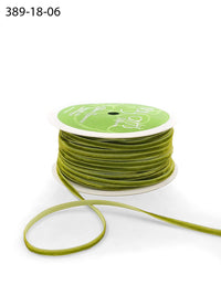 1/8 inch Velvet String Cord Ribbon with Woven Edge – 389-18-06 SWEETPEA GREEN (NEW)